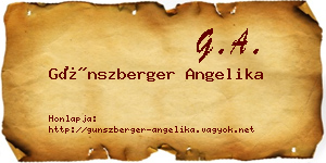 Günszberger Angelika névjegykártya